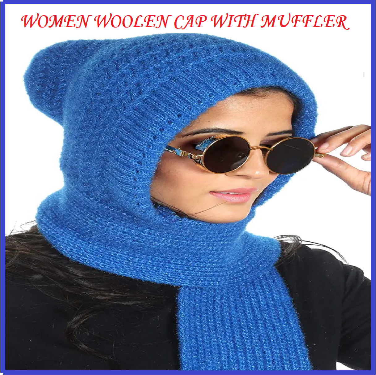 Soft Knitted Winter Warm Woolen Cap with Woolen Lovely Muffler